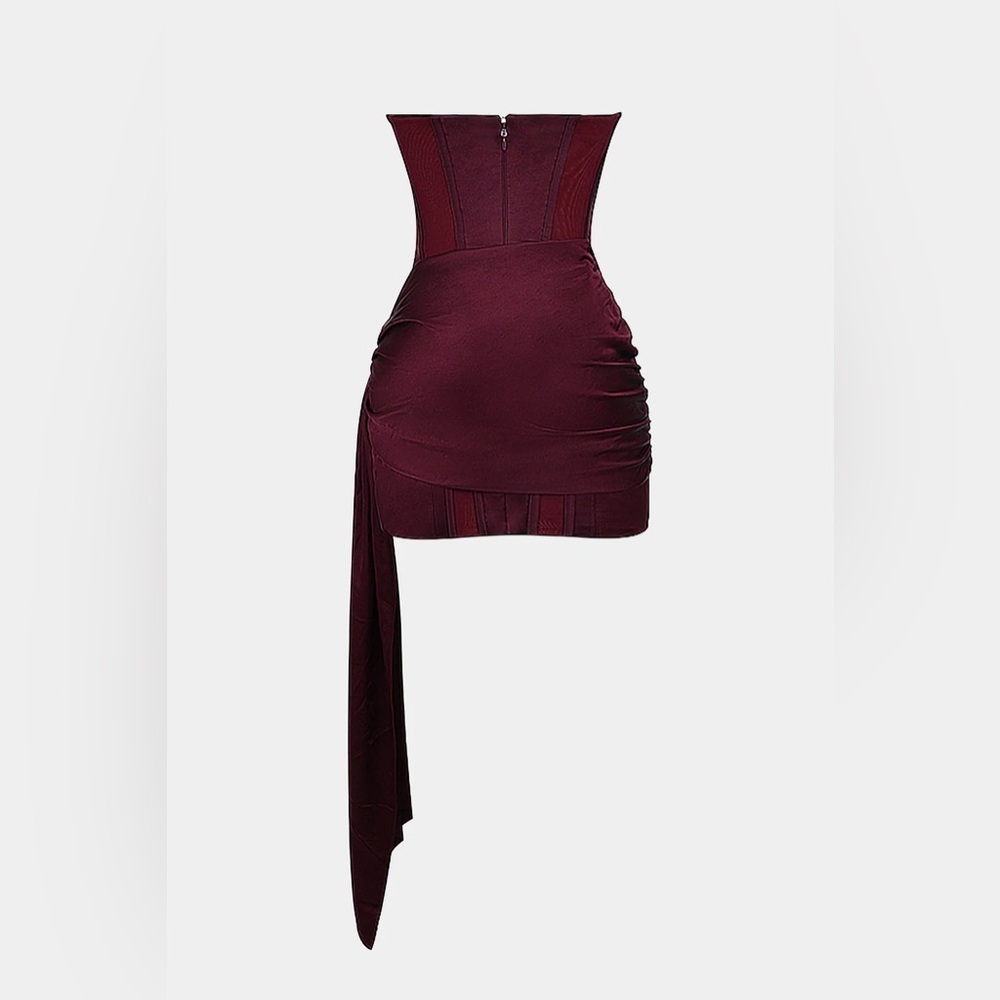 Micas Satin Asymmetrical Sleeveless Mini Dress M MA4-15 - Picture 8 of 9